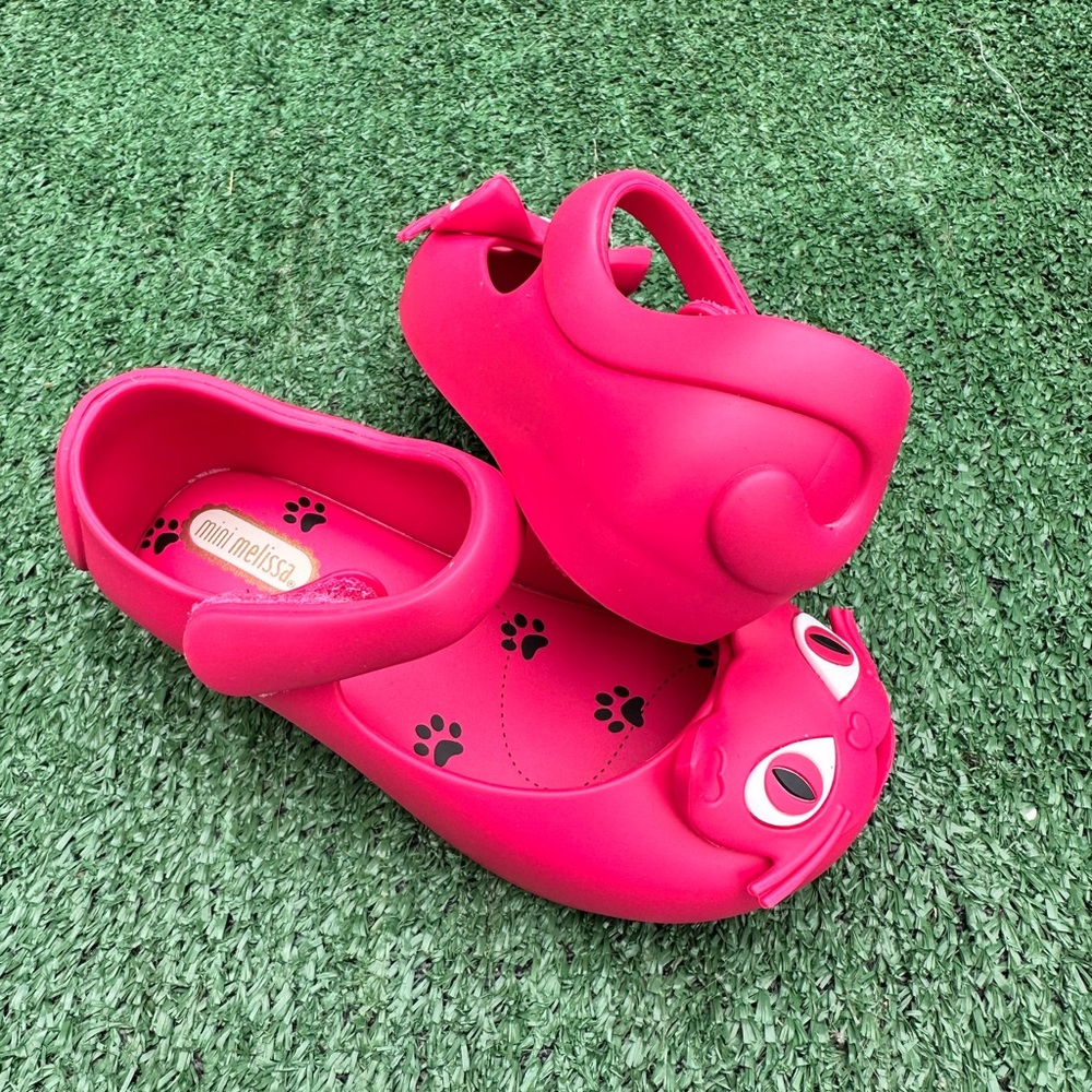 Mini Melissa Pink Cat Face Slippers - Picture 2 of 6
